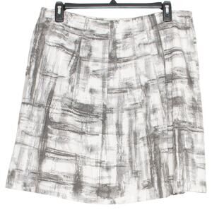 Chicos Womens Skirt A Line Side Zip Career Office Gray White Size 3 XL 16 BD